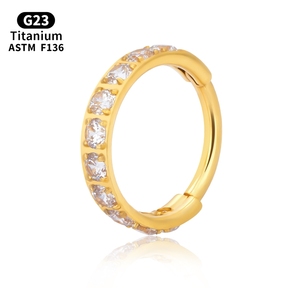 Anneau de nez en titane ASTM F136 16G, segment de cartilage, boucle d'oreille <span class=keywords><strong>Tragus</strong></span>, hélix, daith, septum clicker avec zircon cubique, bijoux de <span class=keywords><strong>piercing</strong></span> - Product Image 4