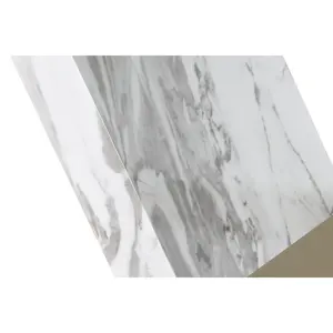 CONSOLA DE ACERO Y CRISTAL 120X40X75 ACABADO IZQUIERDO DE MÁRMOL - Product Image 4