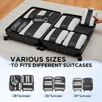 Organisateur de bagages de voyage en polyester léger, 10 pièces, personnalisable, de qualité supérieure, pour vente en gros, écologique, pour valise