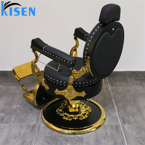 Chaise de barbier hydraulique KISEN en similicuir, hauteur réglable, design traditionnel, mobilier de salon, base ronde, salon de coiffure - Product Image 3