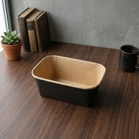 Boîte de transport en gros jetable SM7-TR1000 – Barquette carrée durable en papier kraft pour salades et aliments – Contenant à emporter