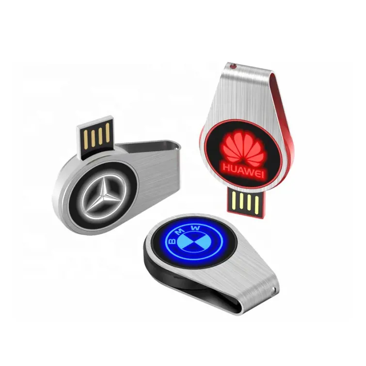 2024 innovative USB gadgets led glowing logo usb flash drives 128gb memorias USB stick 64gb twister pen drive 32GB