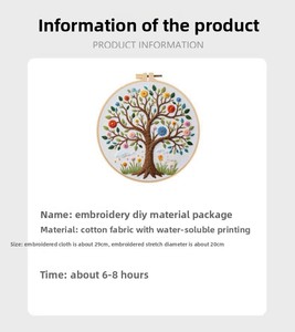 Nuevo paquete <span class=keywords><strong>de</strong></span> <span class=keywords><strong>libros</strong></span> Kit Diy Material <span class=keywords><strong>de</strong></span> bordado hecho a mano con árbol Flor Mariposa Manual en inglés - Product Image 2