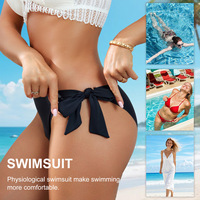 Traje de Baño Fisiológico de Dos Piezas para Mujer, con Cuatro Capas Anti-Fugas Laterales, Material Chifón, Bikini Menstrual Hecho en Shantou