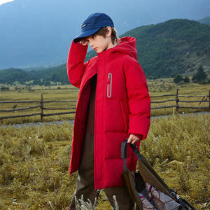 Качественный длинный плащ для мальчиков и девочек, теплая зимняя стеганая куртка с капюшоном для уличной одежды, повседневный стиль для подростков, детей - Product Image 6