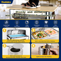 Edelstahl Gastronomiebedarf Alkoholbetriebener 9L Goldener Warmhaltebehälter Wasserdichter Isolierter Speisenwärmer Chafing Dish
