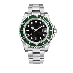 Stainless Steel Mechanical <b>Watch</b> Green <b>Black</b> Ring Date Display Wristwatch Business Outdoor Style - Product Image 3