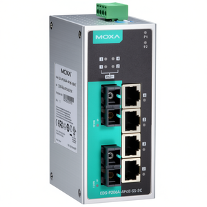 Moxa EDS-P206A-4PoE-SS-SC DIN Rail <b>PoE</b> Unmanaged <b>Switch</b> 4 Port Enterprise <b>Switch</b> - Product Image 2