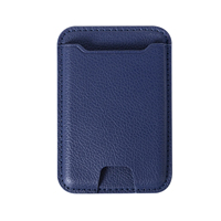 Porte-cartes magnétique en cuir PU pour Iphone 14, aimant puissant intégré et ressort pour bien tenir les cartes