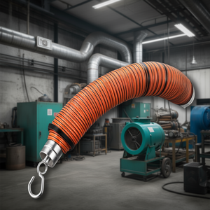 Tuyau flexible en PVC de 25 pieds et 8 pouces avec support en acier à crochet en S pour ventilateurs industriels - Product Image 2