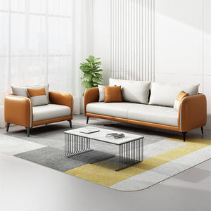Ensemble de canapé sectionnel en cuir moderne personnalisé OEM ODM pour bureau à domicile bureau commercial réception d'invités de direction - Product Image 2