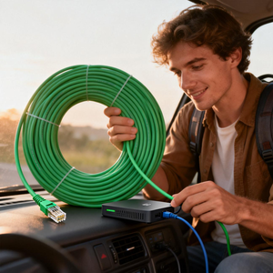 <span class=keywords><strong>Cable</strong></span> de Red Cat5e Estable de 1000 Mbps, <span class=keywords><strong>UTP</strong></span> Sin Blindaje, Resistente al Fuego, para Redes Domésticas, <span class=keywords><strong>100</strong></span> <span class=keywords><strong>Metros</strong></span>, Diseño Anti-Interferencia - Product Image 1