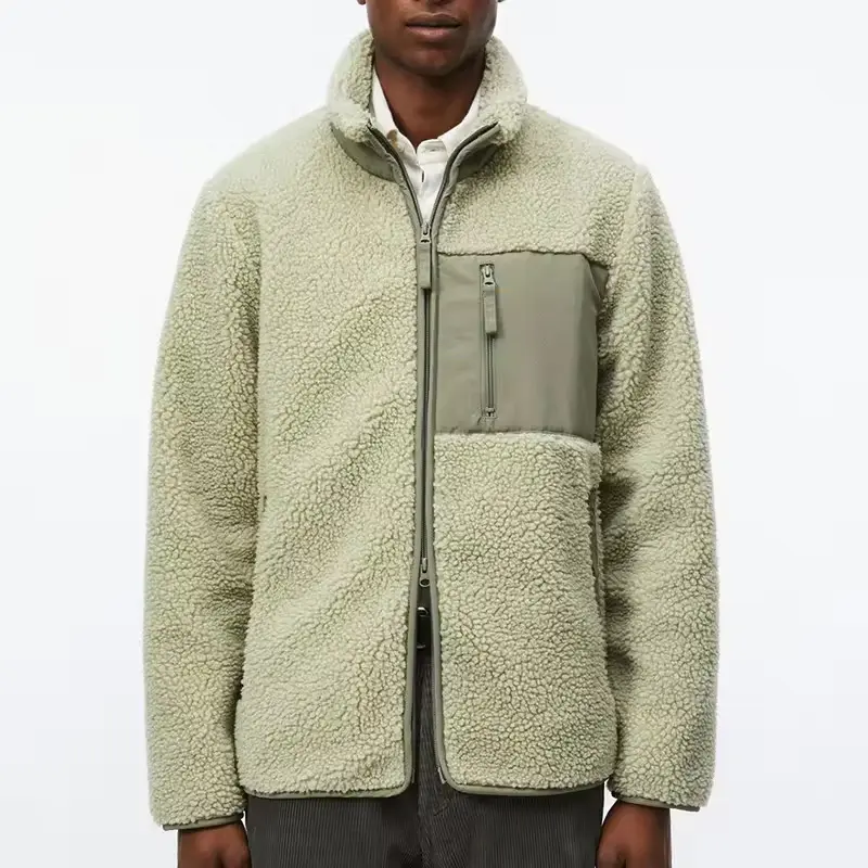 Giacca invernale calda da esterno in pile intelligente riscaldata giacca in pile con zip tech con tasca