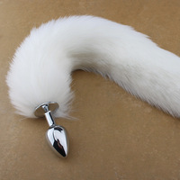Boîte personnalisée gratuite - Plug anal queue de chat détachable pour adultes, jouet sexy, jeu de rôle cosplay, queue de renard en vraie fourrure, plugs anaux