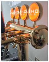 Vente flash : Kegerator portable en acier inoxydable avec tour à bière en forme de T, quatre robinets et lumières pour les fêtes