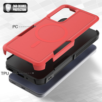 Coque de protection robuste magnétique rouge mate antichoc pour Samsung A16 A17 A26 A56 avec emballage personnalisé et logo