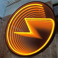 KONCEPT Enseigne lumineuse personnalisée effet miroir, style Fallout New Vegas Neon Abyss, pour vitrine et publicité
