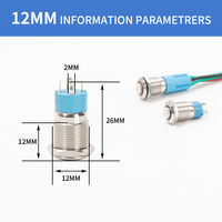 Interrupteur à bouton-poussoir électronique étanche IP65 en acier inoxydable ON-OFF à verrouillage/momentané 12MM/16MM/19MM/22MM OEM d'usine CE ROHS