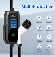 Pengisi Daya EVSE Portabel AC 3.5KW 7KW 11KW 22KW Pengisi Daya Mobil Listrik Tipe 2 Tipe 1 GBT Aplikasi Tuya Pengisi Daya Mobil EV Portabel
