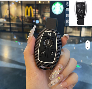 Coque de protection pour clé de voiture télécommandée en fibre de carbone pour <span class=keywords><strong>Mercedes</strong></span>-Benz <span class=keywords><strong>AMG</strong></span> – Support original pour clé - Product Image 4