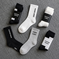 Chaussettes en coton mi-mollet avec logo personnalisé, confortables, douces, élastiques, pour tous les jours, décontractées, sportives, chaussettes tricotées avec design personnalisé