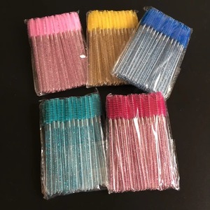 Disposable Micro Crystal Eyelash Spoolie Brush Nylon Mascara Wand Makeup Beauty Tool - Product Image 5