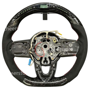 Volante de fibra de carbono con calefacción Led personalizado para <span class=keywords><strong>Mini</strong></span> <span class=keywords><strong>Cooper</strong></span> Jcw Coupe <span class=keywords><strong>Cabrio</strong></span> F54 F56 F55 F57 F60 Clubman Paceman Countryman - Product Image 2