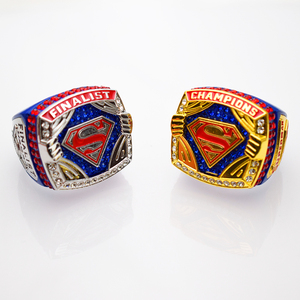 Anillo <span class=keywords><strong>de</strong></span> Campeonato <span class=keywords><strong>de</strong></span> la Liga <span class=keywords><strong>de</strong></span> Béisbol Juvenil USSSA Personalizado, Anillo <span class=keywords><strong>de</strong></span> Hombre <span class=keywords><strong>de</strong></span> Aleación Chapado en Oro, Estilo Casual Deportivo con Gema <span class=keywords><strong>de</strong></span> Superman - Product Image 2