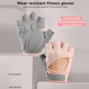 Gants de cyclisme et de gym en cuir respirant à demi-doigts - Légers avec sangle de poignet réglable pour les sports de plein air et l'entraînement en salle de sport - Product Image 6