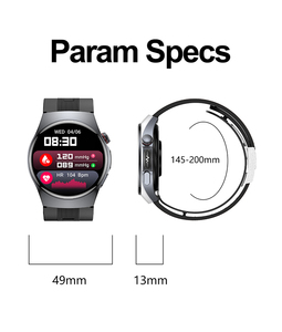 <span class=keywords><strong>Montre</strong></span> connectée S201 NFC pour hommes, écran AMOLED rond de 1,56 pouce, appels, sport, fitness, surveillance de la santé (ECG, pression artérielle, pompe à air) - Product Image 6