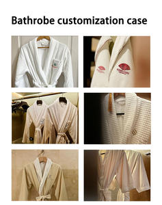 أرواب حمام وافل للجنسين للرجال والنساء للنوم مع شعار تطريز مخصص، روب حمام وافل خفيف الوزن للنساء للفنادق والمنتجعات الصحية - Product Image 6