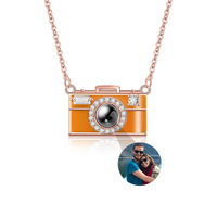 Collier pendentif en forme de caméra plaqué or à la mode collier de Projection de Photo personnalisé bijoux de Couple romantique