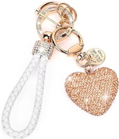 Nouvel arrivage Vintage femmes coeur pour l'amour complet diamant porte-clés voiture sac pendentif à breloque à la mode métal cristal strass