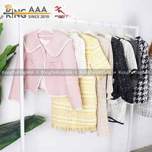 Wholesale <strong>Cheap</strong> Price Classic Mixed <strong>Tweed</strong> <strong>Jacket</strong> Women Vintage Cropped Korean <strong>Tweed</strong> Striped Casual <strong>Jackets</strong> Cropped Outwear - Product Image 3