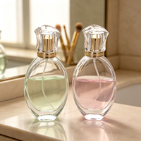 Flacon de parfum en verre tendance, forme œuf, col doré, capuchon en cristal à facettes, vaporisateur rechargeable, cadeau pour petite amie ou épouse