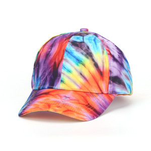 หมวกเบสบอลมัดย้อมแบบนิ่มสำหรับคุณพ่อสไตล์ยุโรปอเมริกันหมวกปีกโค้งมีตัวอักษรเสือดาวลายผลไม้ออกแบบได้ตามต้องการ - Product Image 2
