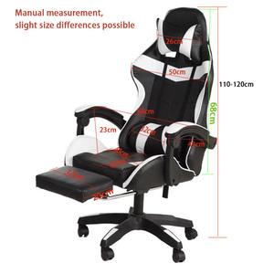 <span class=keywords><strong>Silla</strong></span> de Juego Ergonómica con Reposapiés, Giratoria y Reclinable, Altura Ajustable, para Comedor u Oficina - Product Image 3