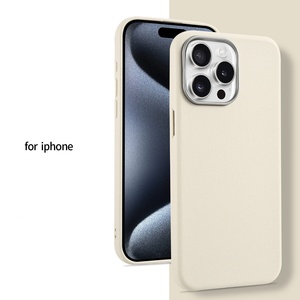 Nouveau étui de téléphone en cuir végétalien TPU souple pour iPhone 16 Pro Max 15 14 Plus 13 12 11 Xr Xs max couverture mobile antichoc 17 Air 16e - Product Image 1