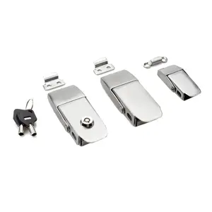 Custom metal stamping spring self-locking 304 stainless steel box push to close slam lock toggle draw latch