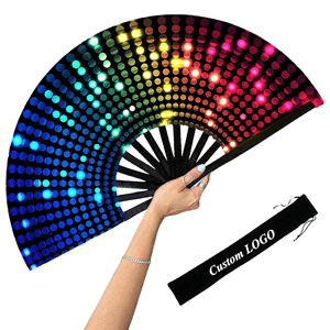 Ventaglio Pieghevole Grande da 13 <span class=keywords><strong>Pollici</strong></span> con Logo Personalizzato, Decorativo per Feste Estive, Luminoso ai Raggi UV, Spedizione in Giornata - Product Image 1