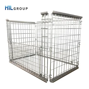 Stackable Collapsible Cold Storage Portable Transport Metal Steel Wire Mesh Euro Pallet Cage