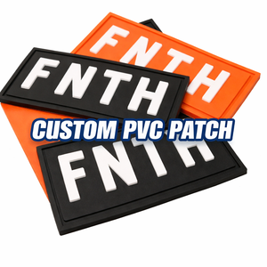 Écusson rectangulaire en caoutchouc de silicone à crochets et boucles, étiquette à coudre, logo de marque, patch PVC 3D gaufré, vente en gros - Product Image 1