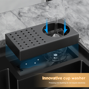 Fregadero de Cocina Nano Escalonado de Acero Inoxidable 304, Lavabo Multifuncional para Lavar Verduras, Fregadero Bajo Encimera para Barra de Cocina - Product Image 5