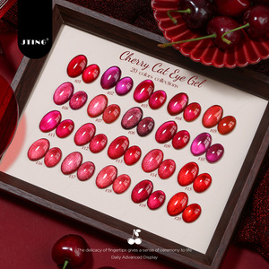 JTING Esmalte de Uñas en Gel Efecto Ojo de Gato, 20 Colores, Rojo <span class=keywords><strong>Cereza</strong></span>, Rojo Rubí, Magnético, Libre de TPO/Hema, OEM - Product Image 4