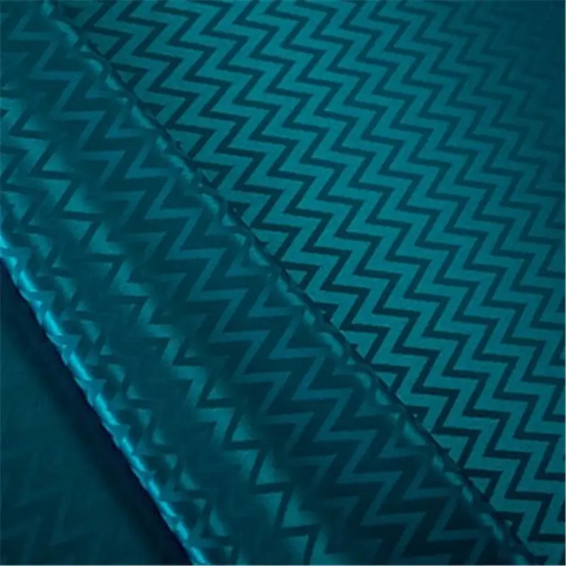 Moda tasarım jakarlı ipek saten Spandex streç elastik geometrik şerit saten kumaş ev tekstili için
