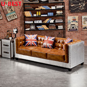 U-BEST Canapé de salon industriel rétro aviateur rembourré, canapé de détente, canapé, ensembles de meubles de jardin, arredamento, meuble de salon, meubles de salon - Product Image 2