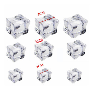 Đá Viên Pha Lê Kim Cương 20Mm 25Mm 30Mm Đá Giả Bằng Nhựa Trong Suốt Khối Đá Giả Nhỏ Hình Vuông Acrylic - Product Image 6