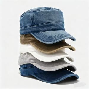 Không xây dựng cổ điển phẳng hàng đầu rửa bông Sun hat Nam Nữ Cadet Mũ bóng chày thể thao ngoài trời phong cách thể thao kim loại trở lại - Product Image 1