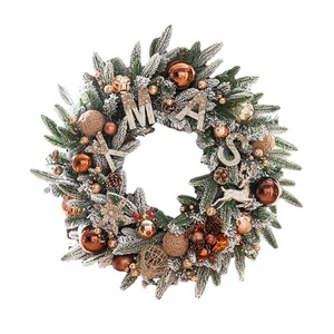 Couronne de Noël artificielle floquée en gros, grande, effet neige, en pin <span class=keywords><strong>et</strong></span> <span class=keywords><strong>sapin</strong></span>, pour la décoration des hôtels <span class=keywords><strong>et</strong></span> centres commerciaux - Product Image 5