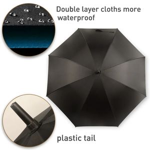 Parapluie de golf automatique de luxe classique, coupe-vent, écologique, avec logo personnalisé, pour la promotion en gros, cadre en fibre de verre 190T - Product Image 2